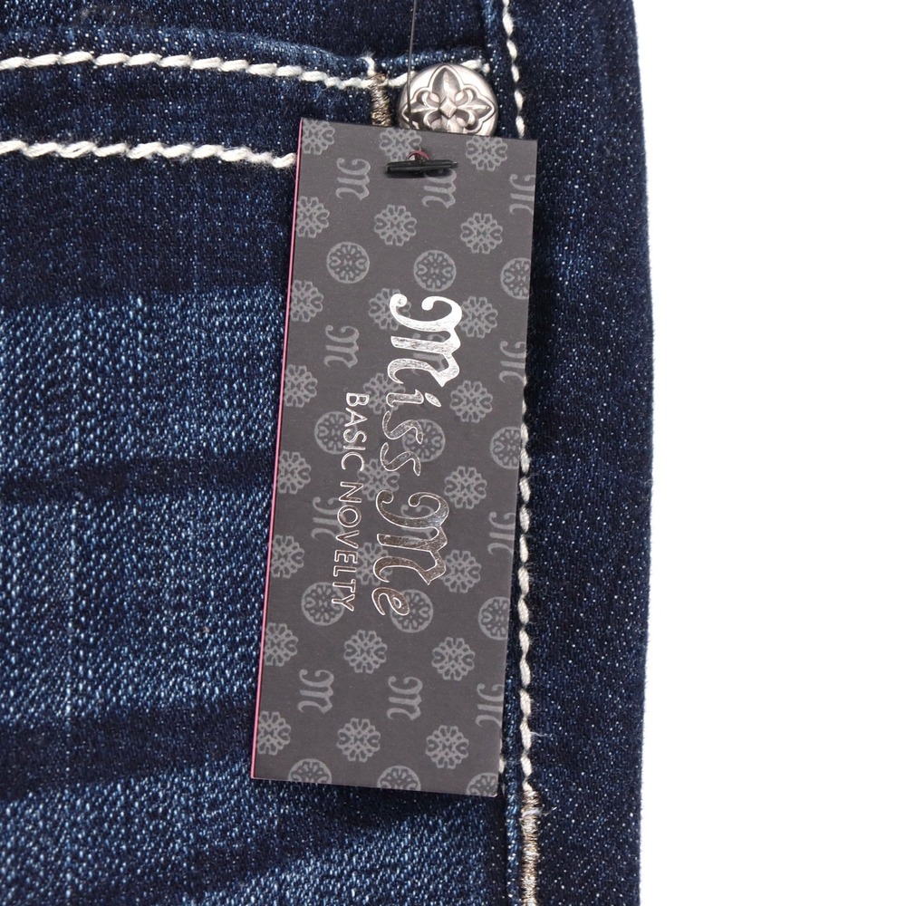 Miss Me Signature Boot Womens 33 Dark Wash Embellished Bootcut Jeans JP9000B NEW - Picture 8 of 9